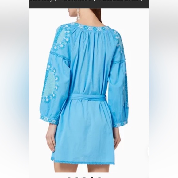 Melissa Odabash Cathy Azure belted embroidered cotton and linen-blend S Dress - Picture 3 of 16